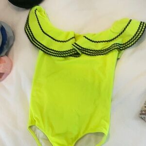 Nessie Byrd kids 10y bathing suit neon yellow